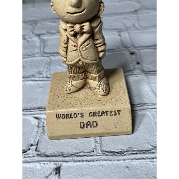 Worlds Greatest Dad Fathers Day Decoration Figurine Trophy Vintage Paula 1970 - Picture 2 of 9